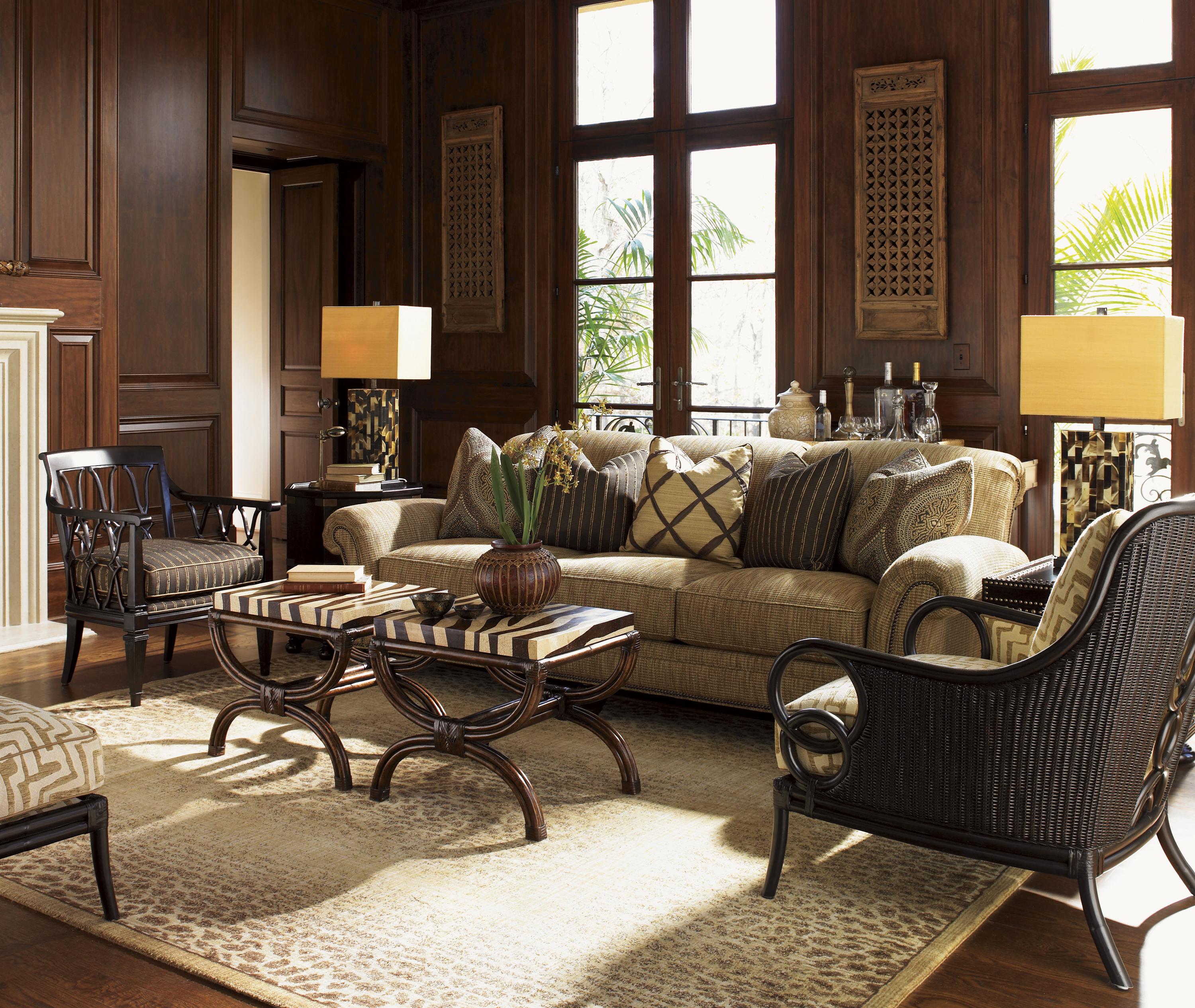 Tommy Bahama Home Royal Kahala 538958 Coco Shell ZebraPrint Striped